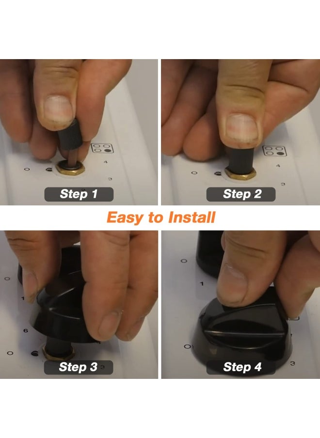 Generic - Blutoget 4 Pack Black Universal Control Knobs With 12 Adapters Compatible For Oven Stove Range Universal Stove Knobs Wide Range Of Availability - Image 1