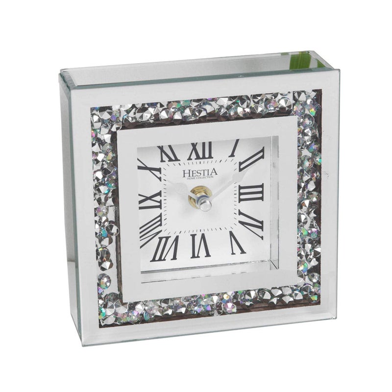 Widdop Hestia Crystal Border Mantel Clock 15cm