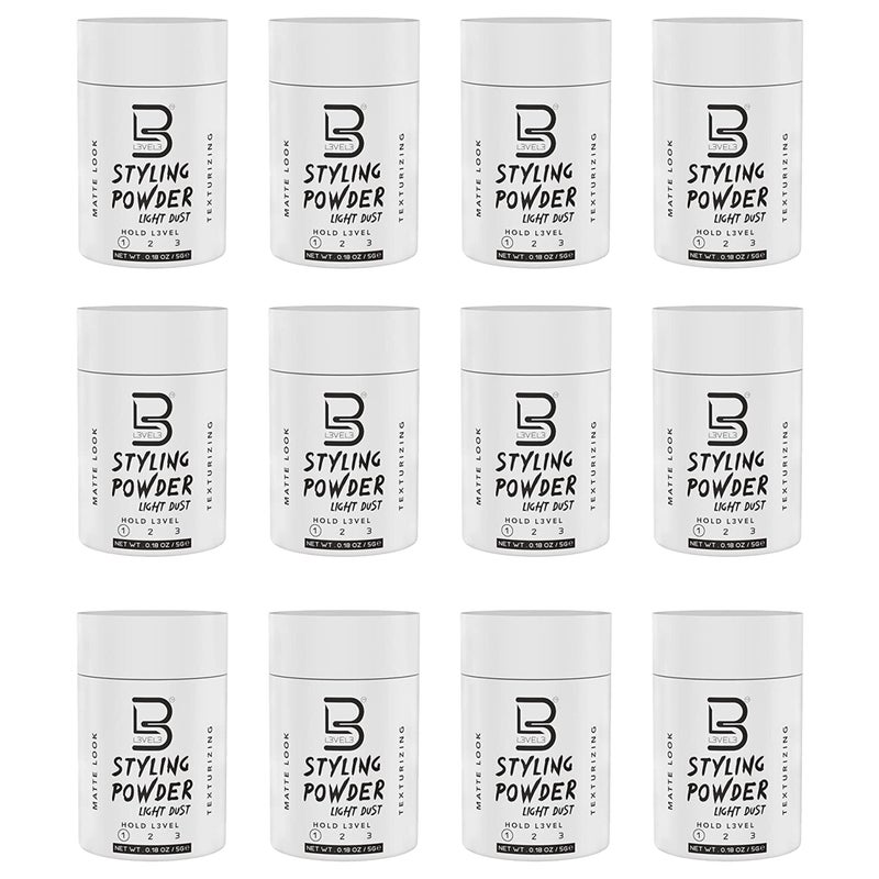 L3 Level 3 Travel Styling Powder  Small 018 oz for Travel  Natural Look Mens Powder  Sample Styling Powder 12 White