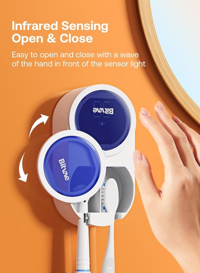 Bitvae X122 Smart UV-C Toothbrush Sanitizer & Holder with LED Display | 99.9% Germ Kill, 30-Day Battery, Fast USB-C Charging, Air Dry, Wall Mount for Electric & Manual Toothbrushes - Image 5