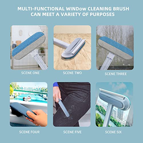 SHANAYA 1Pc 5 in 1 Window Screen Cleaner, Magic Window Cleaning Brush, Window Cleaning Tool, Pet Hair Remover, Grout Brush Cleaner, Window Mesh Screen Cleaner, Window Cleaning Brush & Squeegee - Image 3