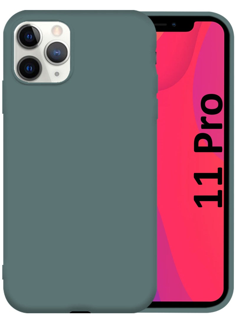 CATANES Soft Silky Silicone Case Cover for Apple iPhone 11 Pro - Full Body Protection - Cactus Green - Image 1