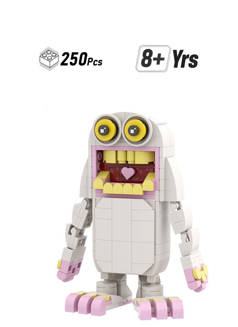 White Robot 250pcs, Singing Monster Combination Puzzle Fun Collection Version Activity Doll Set Building Block Toys, Gifts For Boys And Girls  - Image 1