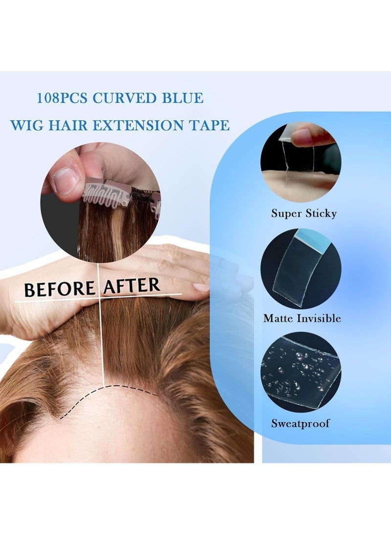 YOUGE 36 Pieces Lace Front Wig Tape Lace Front Tape Wig Adhesive Tape Waterproof Lace Wigs Tape CC Contour Double Sided Hair Wig Tape for Wigs Toupees Hair Pieces and Hair Extension - Image 3