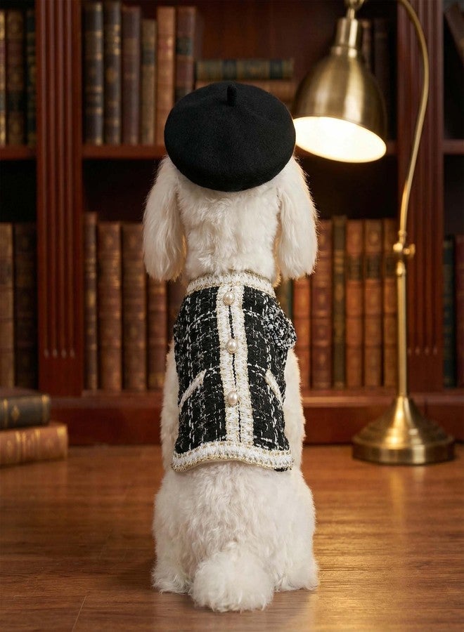 Littledropet Luxury Dog Tweed Suit and Beret Hat Vintage Pet Clothes,S - Image 4