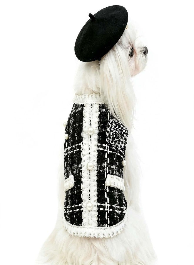 Littledropet Luxury Dog Tweed Suit and Beret Hat Vintage Pet Clothes,S - Image 1