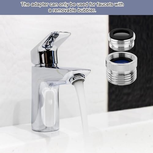 ZEVOFIUR Faucet To Garden Hose Adapter,Brass Adapter Kit With Aerator,Sink Faucet To Garden Hose For Bathroom and Kitchen,3/4" Ght Thread Chrome - Image 4