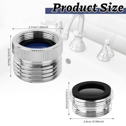 ZEVOFIUR Faucet To Garden Hose Adapter,Brass Adapter Kit With Aerator,Sink Faucet To Garden Hose For Bathroom and Kitchen,3/4" Ght Thread Chrome - Image 2