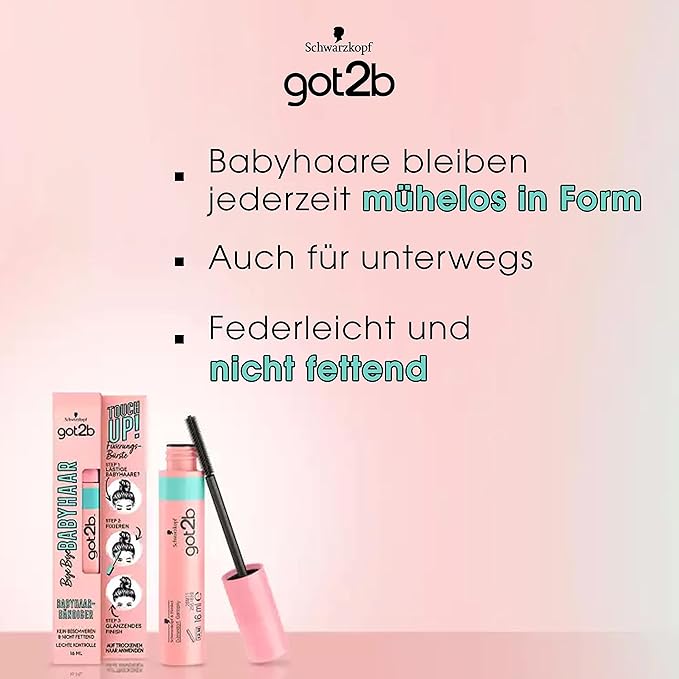 got2b Bye Bye Baby Hair Mascara Brush 16 ml Brush for Baby Hair Fixing Shiny Finish Feather Light NonGreasy TravelFriendly - Image 3