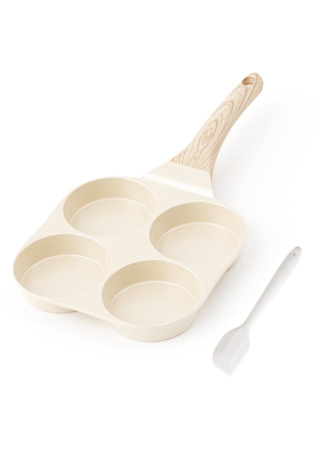 Caannasweis وعاء البويضة، 4 كوب غير اللاصق البويضة السيراميكية Skillet الإفطار مقلي وعاء طباخ البيض مناسبة لمواقد الغاز وأدوات الطبخ الاستقراء، PFOA PFOS مجانا - Image 1