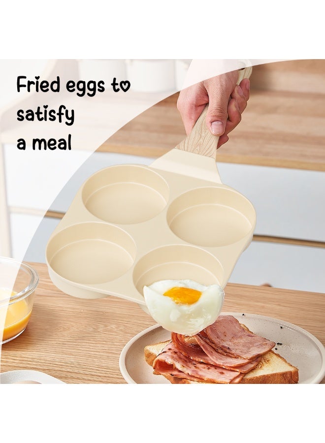 Caannasweis وعاء البويضة، 4 كوب غير اللاصق البويضة السيراميكية Skillet الإفطار مقلي وعاء طباخ البيض مناسبة لمواقد الغاز وأدوات الطبخ الاستقراء، PFOA PFOS مجانا - Image 3