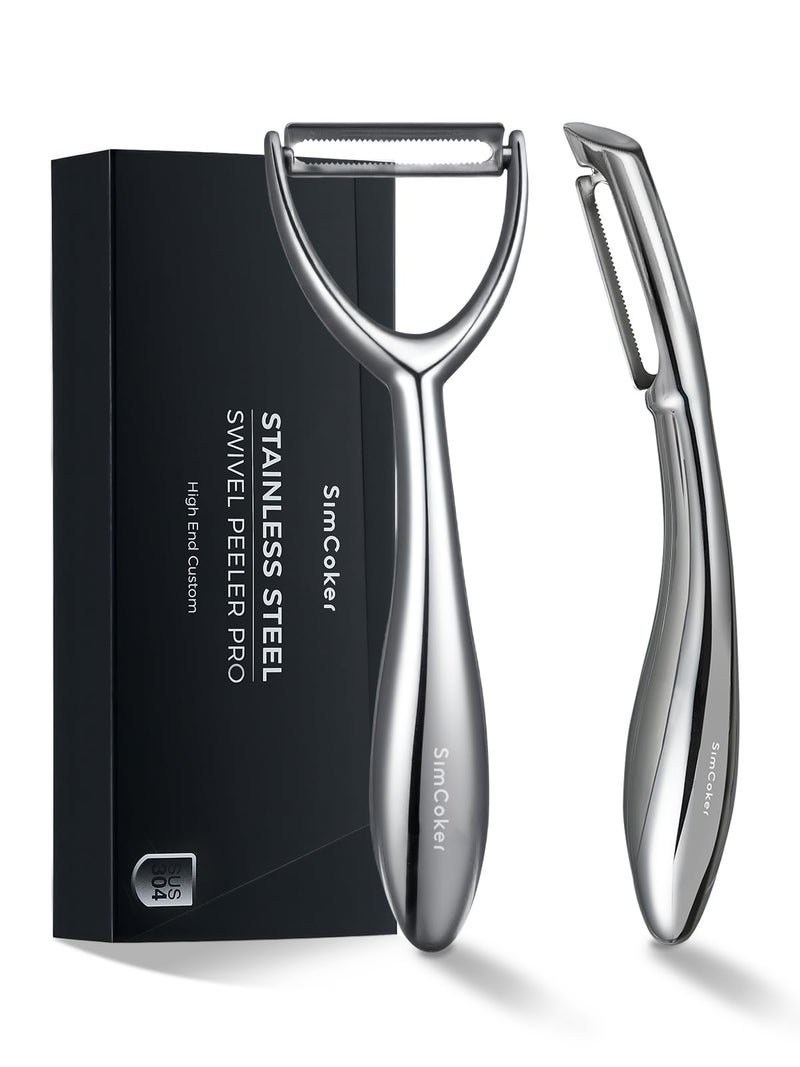 Y  I Peeler Set  MultiPurpose Vegetable Peeler 304 Stainless Steel Potato Peeler with UltraSharp Serrated Blade  Ergonomic Handle 5Year Warranty