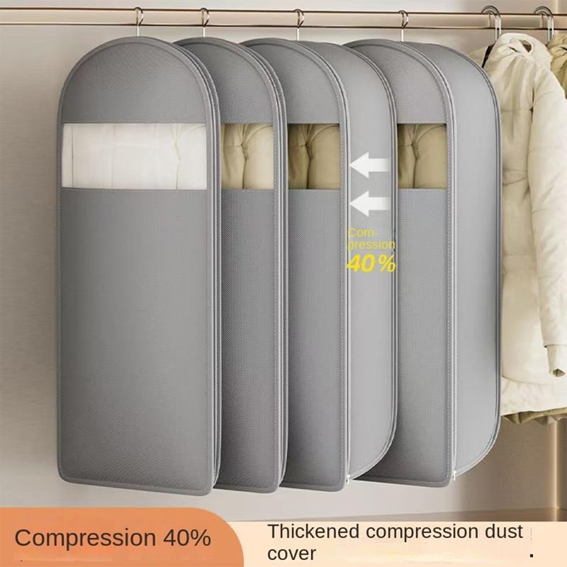 Fasolara 2 Packs Breathable Hanging Garment Bags for Clothes & Suits - 45" Fabric Suit Bags for Closet Storage, Garment Covers for Coats, Dresses, Jackets, Shirts, Wardrobe Protector (ecru) - Image 2