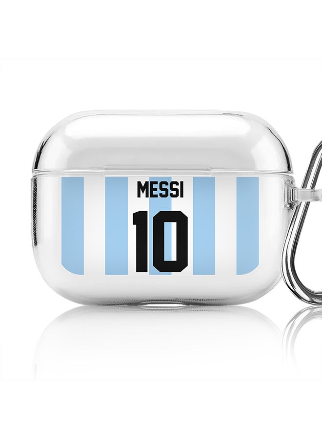 Stylizedd Classic Clear printed Case for Apple Airpods Pro Soft TPU Gel Thin Transparent Flexible Cover [Designed for Apple Airpods Pro] - Football Team - Argentina, Player Name - Messi - Image 1