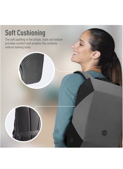 PROMATE Promate Laptop Backpack 15.6 Inch, Adjustable Recycled with Anti-Theft Design, Water Resistance, USB Charging Port and Adjustable Padded Strap , UrbanPack-BP  - Image 4