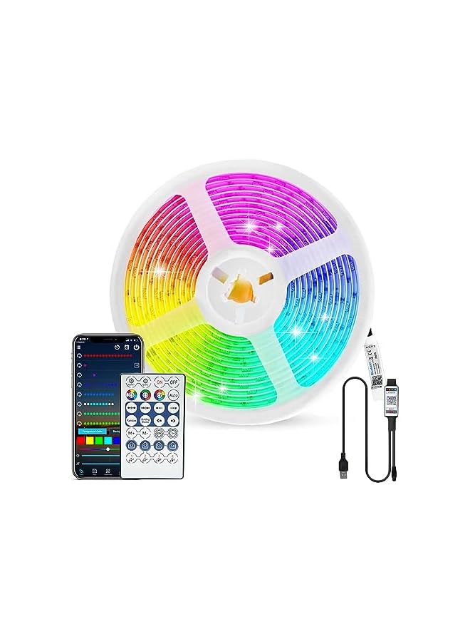 The Bros 5M USB RGB IC Led Light Strip, Ambient light bar, Multi-Color TV Backlight, Smart Bluetooth APP & 28 Key Remote Control, for Gaming Desktop PC Party Bedroom Home Decoration  - Image 2