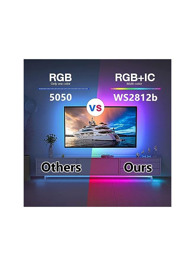 The Bros 5M USB RGB IC Led Light Strip, Ambient light bar, Multi-Color TV Backlight, Smart Bluetooth APP & 28 Key Remote Control, for Gaming Desktop PC Party Bedroom Home Decoration  - Image 3