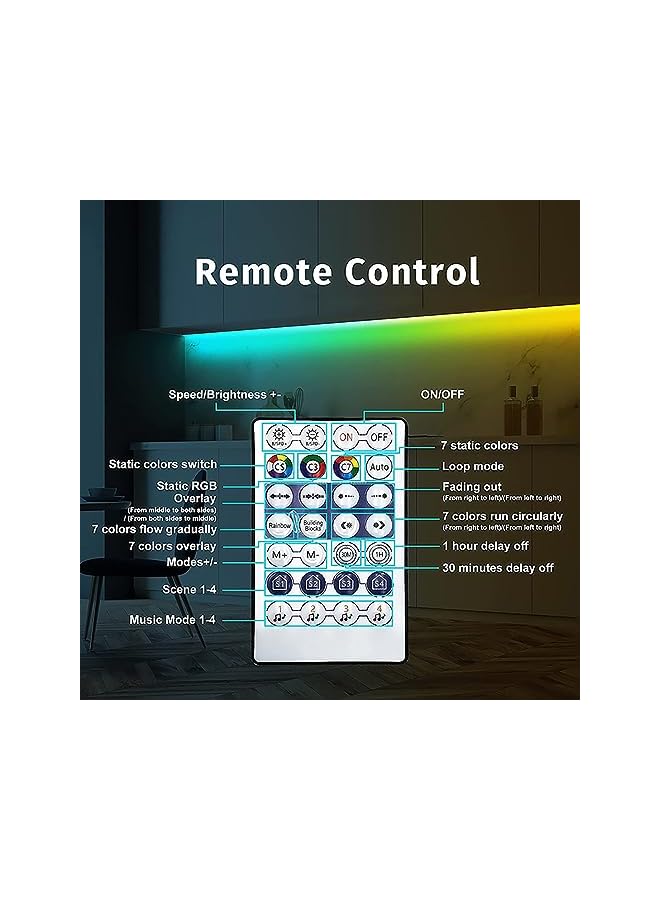 The Bros 5M USB RGB IC Led Light Strip, Ambient light bar, Multi-Color TV Backlight, Smart Bluetooth APP & 28 Key Remote Control, for Gaming Desktop PC Party Bedroom Home Decoration  - Image 5