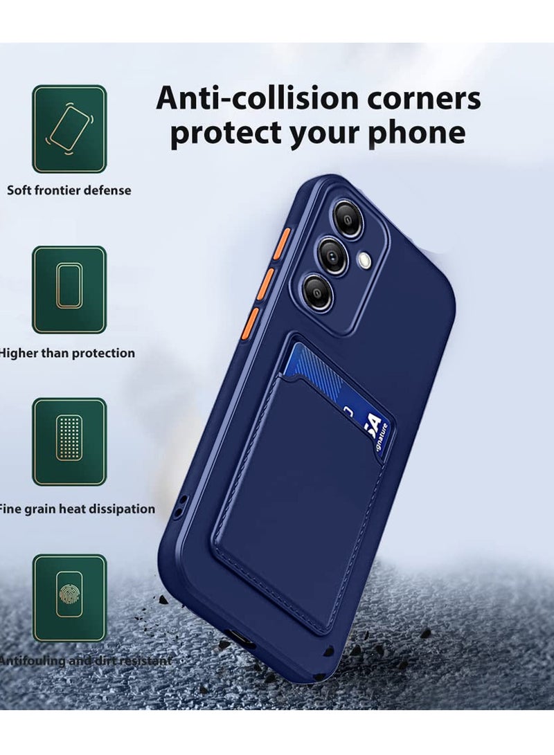 Wtech Silicone TPU With Card Holder Case Cover For Samsung Galaxy S23 FE 5G 2023 Navy Blue  - Image 3