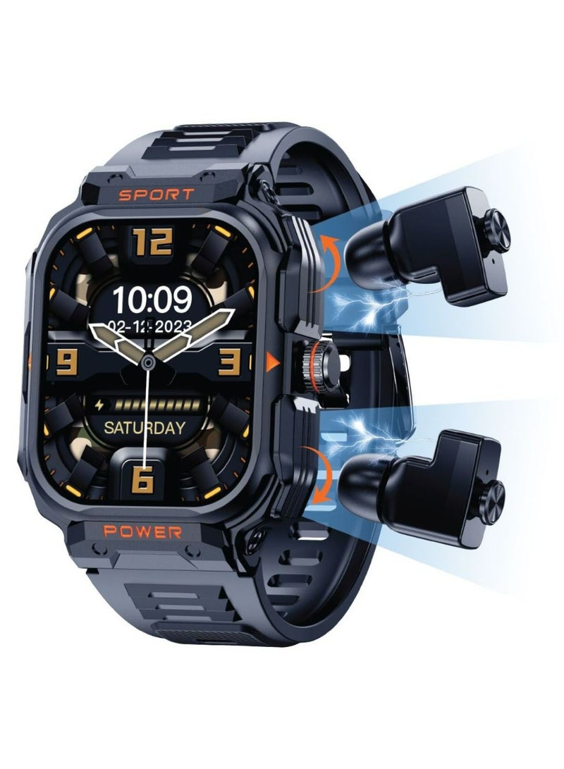 GREEN LION Fit-Gear TWS Smart Watch - Black - 2.1 Inch - Image 1