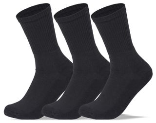 Men Set of 3 Half Terry Sport Socks Plain Black