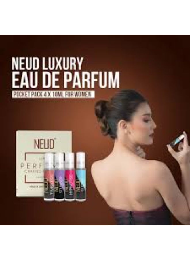 NEUD XPOSE YOURSELF مجموعة هدايا عطر NEUD الفاخرة للنساء - عطر أو دو بارفان طويل الأمد (فاكهة، ورد، مسك، تفاح أخضر) - 4x10 مل - Image 4