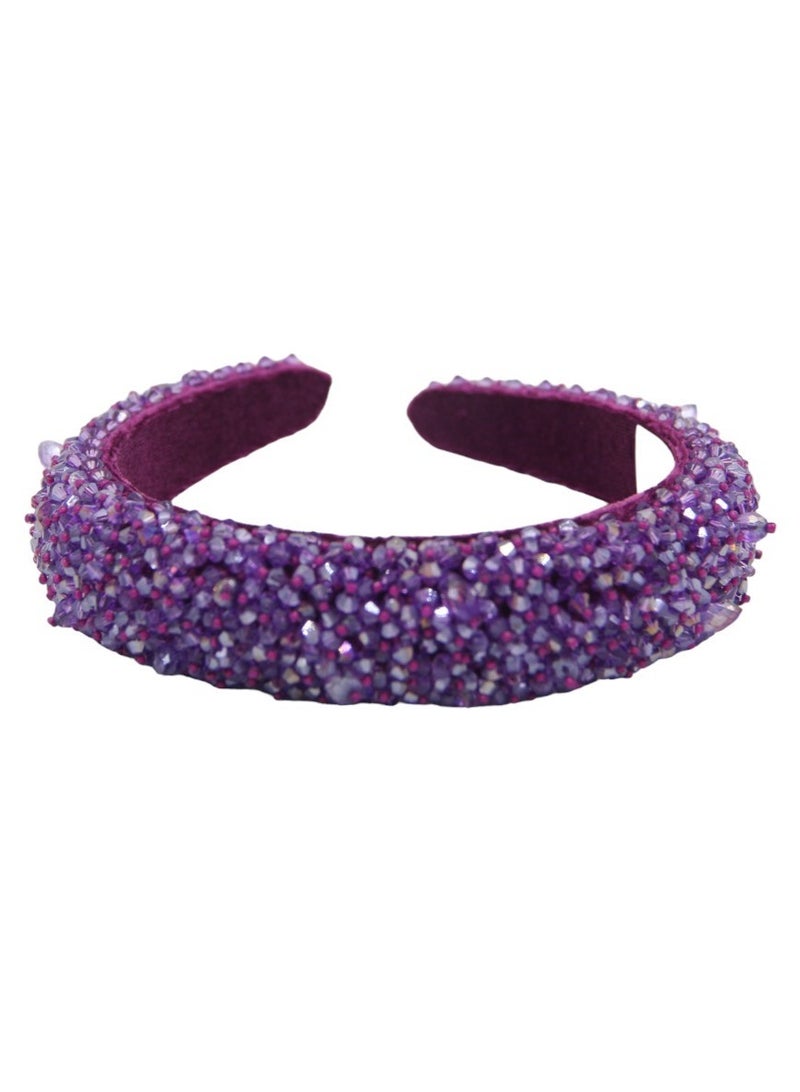 Bidani Crystal Embellished Headband - Purple - Image 3
