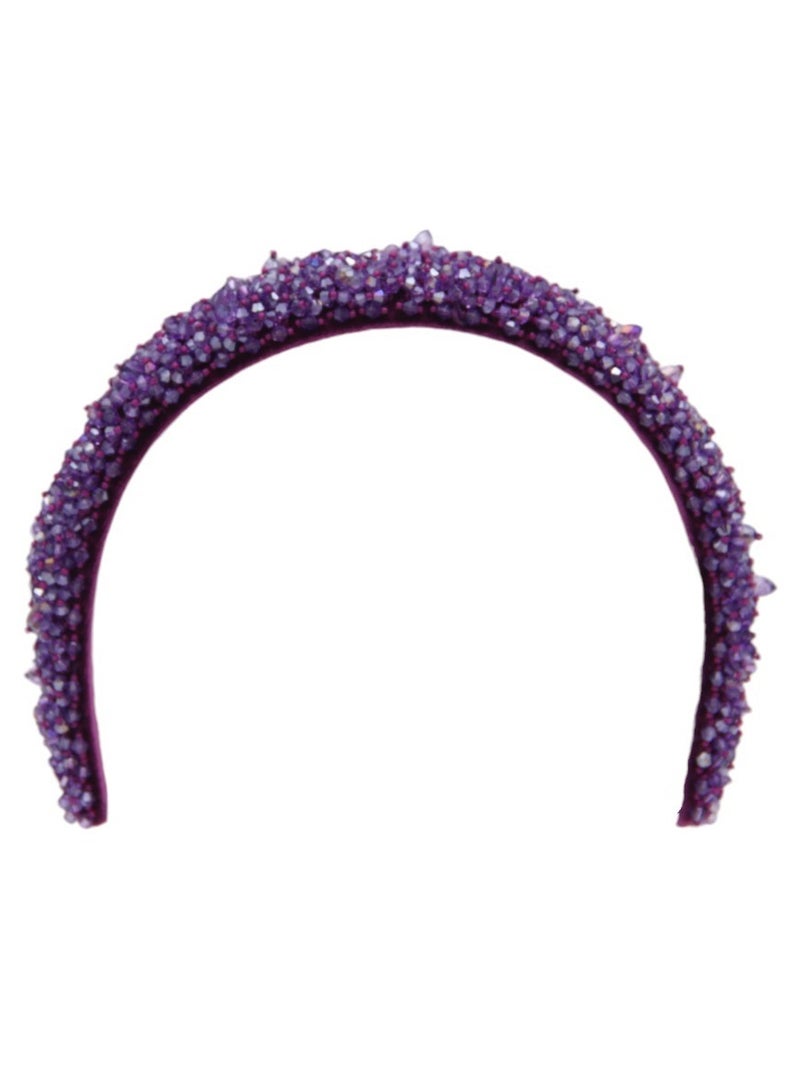 Bidani Crystal Embellished Headband - Purple - Image 2