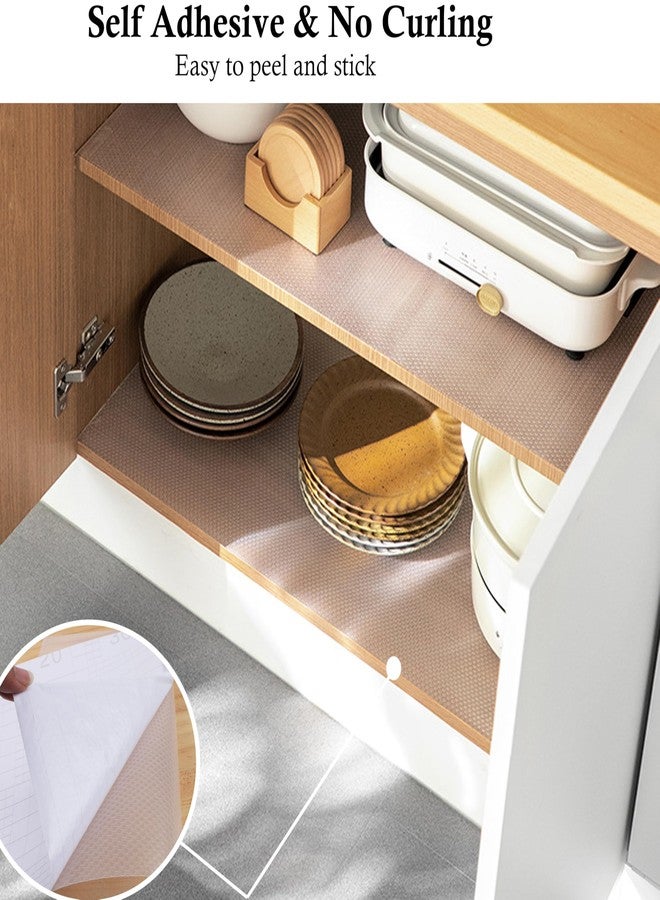 GLUKIEWT Shelf Liner with Adhesive Cabinet Drawer Liners Peel and Stick 11 in X 20 Ft Non-Slip Waterproof Kitchen Cupboard Drawer Mat for Pantry Shelves Closet Bathroom Refrigerator Liner Removable - Image 4