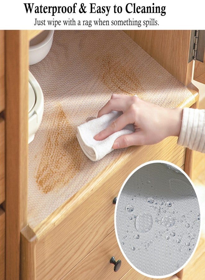 GLUKIEWT Shelf Liner with Adhesive Cabinet Drawer Liners Peel and Stick 11 in X 20 Ft Non-Slip Waterproof Kitchen Cupboard Drawer Mat for Pantry Shelves Closet Bathroom Refrigerator Liner Removable - Image 5