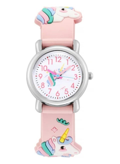 Kids Watches Girl Watches Ages 3-12 Sports Waterproof 3D Cute Cartoon Digital 7 Color Lights Wrist Watch for Kids