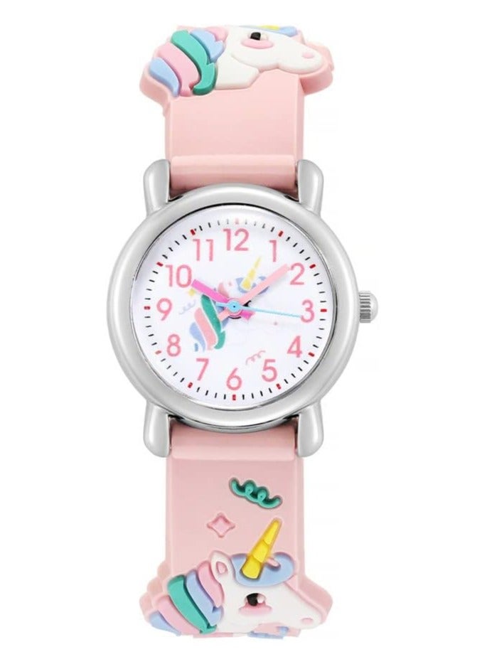 Kids Watches Girl Watches Ages 3-12 Sports Waterproof 3D Cute Cartoon Digital 7 Color Lights Wrist Watch for Kids - Image 1