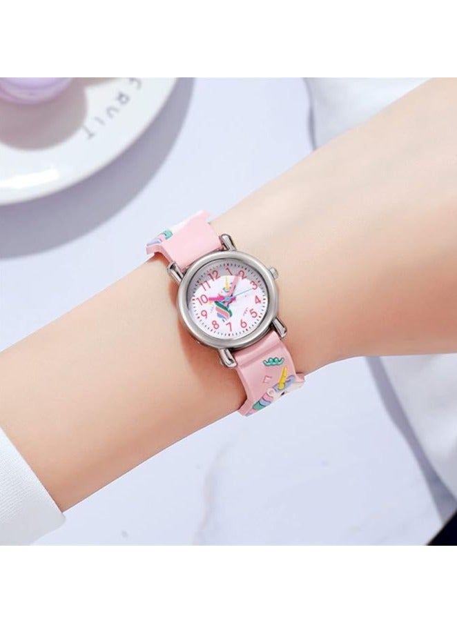 Kids Watches Girl Watches Ages 3-12 Sports Waterproof 3D Cute Cartoon Digital 7 Color Lights Wrist Watch for Kids - Image 2