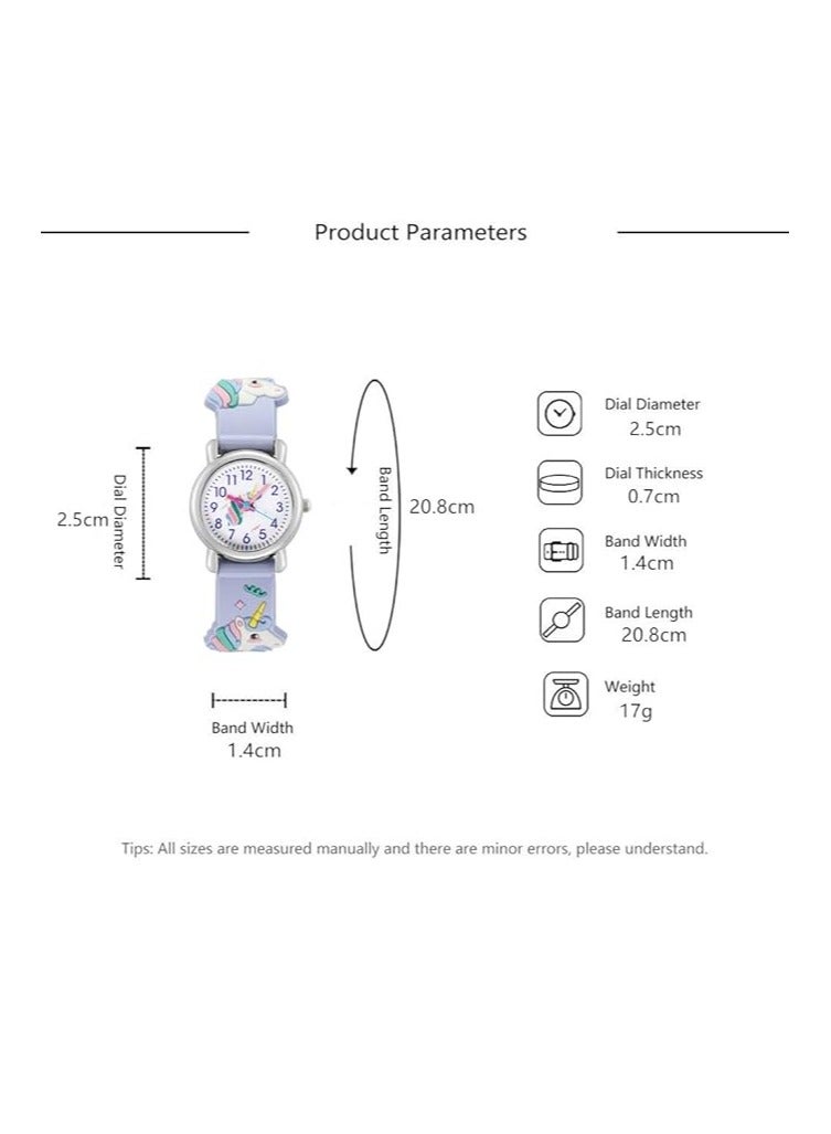 Kids Watches Girl Watches Ages 3-12 Sports Waterproof 3D Cute Cartoon Digital 7 Color Lights Wrist Watch for Kids - Image 3