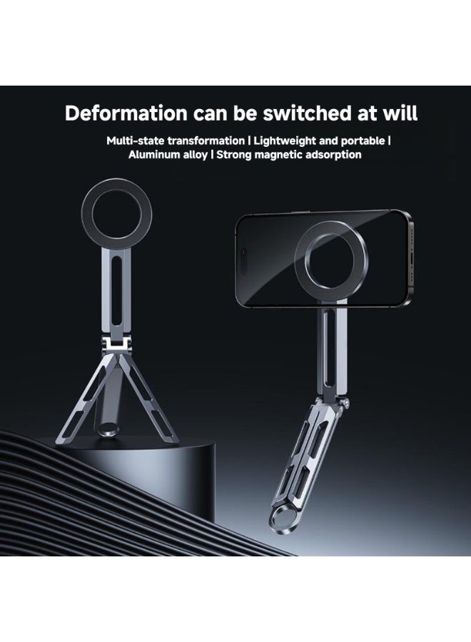 3-in-1 Magnetic Tripod Mount, Pocket-Foldable Mini Stand for Smartphones All three tripod legs feature magnetic suction—essential fitness gear. Magnetic phone mount base, travel selfie stick, vlogging tripod stand. - Image 2
