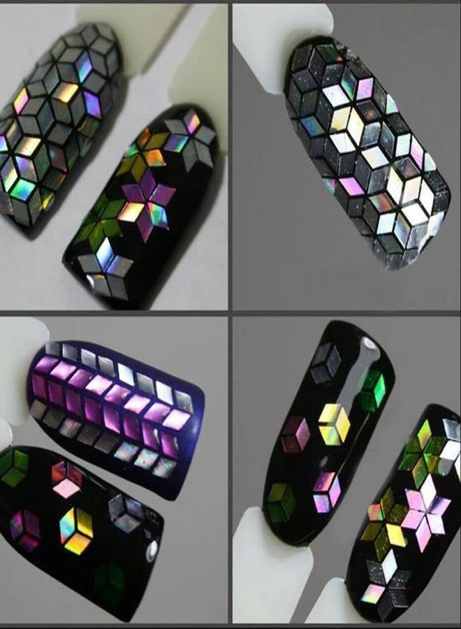 Bellecrey 1 Box Rhombus Shape Holographic Nail Sequins Glitter White Flakes Nail Art Decorations Chrome Thin Slices Nail Glitter Powder Laser Sparkl Nail Sequins Slice Paillette Nail Art Decoration Silver - Image 3