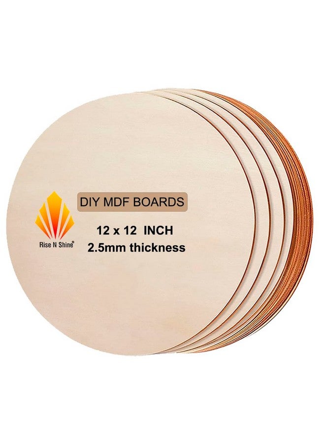 Rise-N-Shine Rise n Shine MDF Board Cutouts - 12 Inch 2.5mm Thick Circle Boards Set Of 15 | MDF Board for Lippan Art, Resin, Mandala, Painting & Art and Craft | Premium Round Pine Wood Slices for Artists and Students  - Image 1