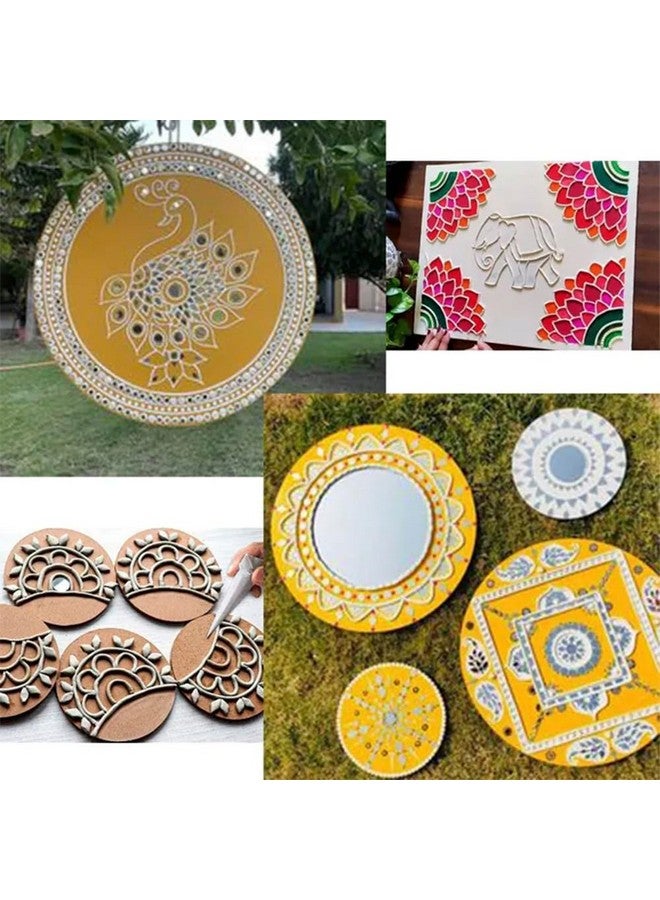 Rise-N-Shine Rise n Shine MDF Board Cutouts - 12 Inch 2.5mm Thick Circle Boards Set Of 15 | MDF Board for Lippan Art, Resin, Mandala, Painting & Art and Craft | Premium Round Pine Wood Slices for Artists and Students  - Image 4