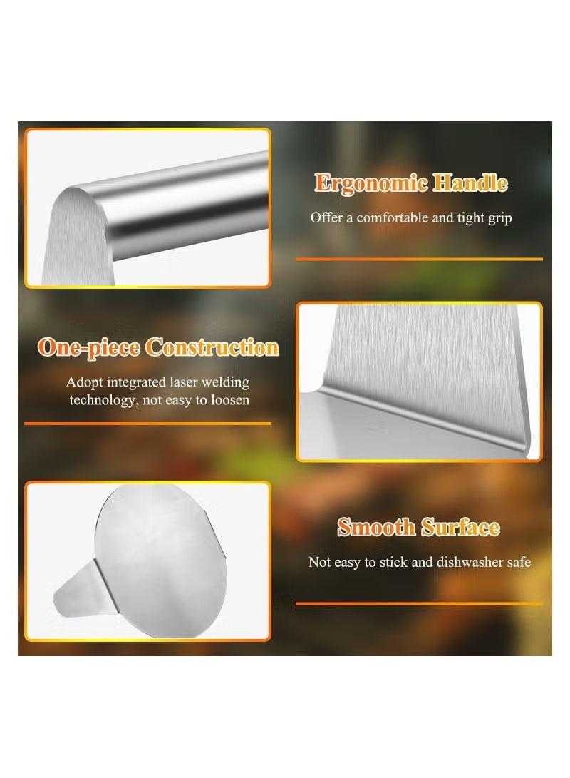 Stainless Steel Burger Press,Professional Griddle Accessories Kit for Flat Top Grill, Hamburger Patty Maker and Squeeze Grease  - Image 3