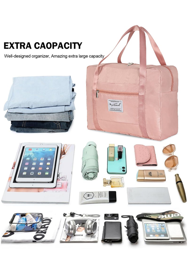 Travel Duffel Bag,53 x38 x 19cm,Airlines Carry on Luggage Bag,Weekender Bag for Women and Men,Pink  - Image 3