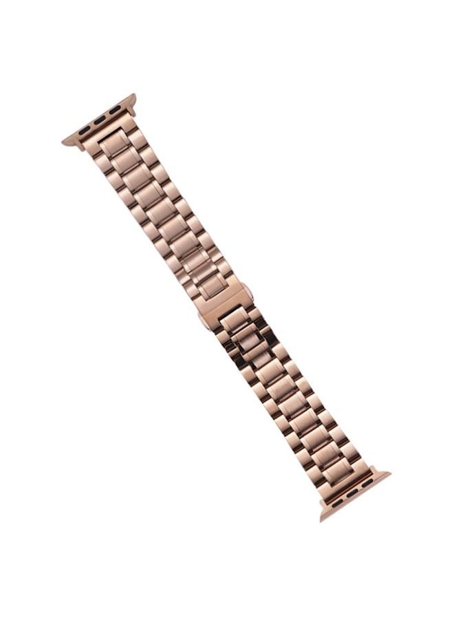 Generic - Replacement Strap For Apple Watch Series 5 40mm Five-Beads Stainless Steel Watch Band Rose Gold - Image 1