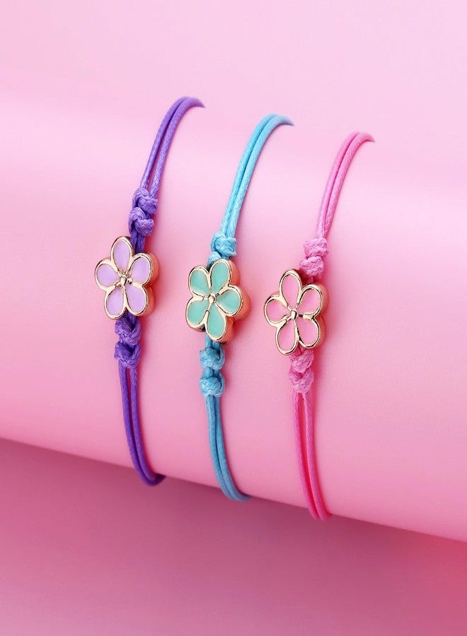 DOYYCA Friendship Bracelets Matching Flower Best Friend Bracelet Gifts for 3 Women BFF - Image 2