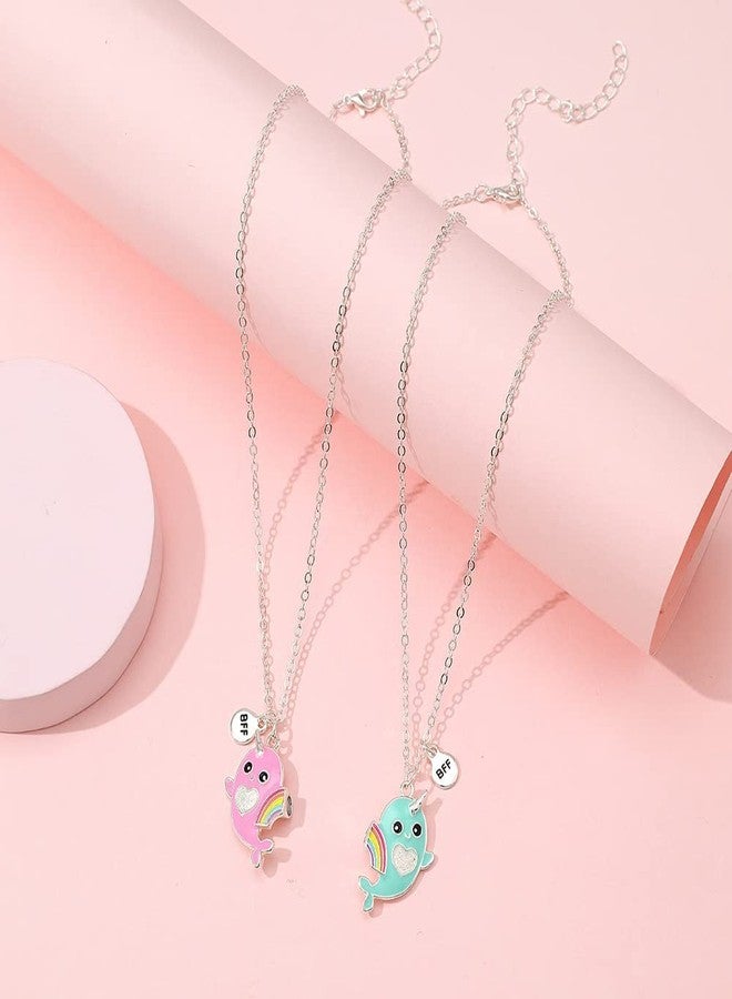 El Regalo Best Friend Forever 2Pcs-Split Magnetic Matching Bff Pendant Necklaces Set- Unicorns, Whales, Koalas Pendant Friendship Necklaces For Girls (Whales Bff Necklace) - Image 4