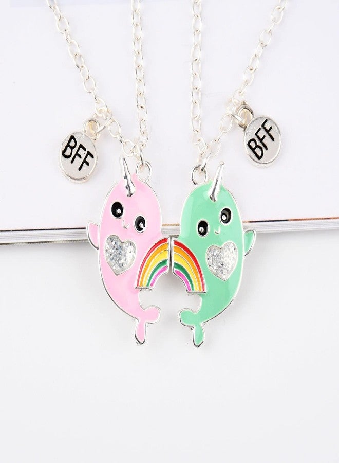 El Regalo Best Friend Forever 2Pcs-Split Magnetic Matching Bff Pendant Necklaces Set- Unicorns, Whales, Koalas Pendant Friendship Necklaces For Girls (Whales Bff Necklace) - Image 5