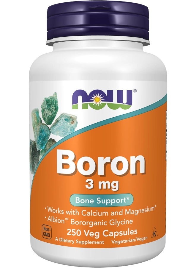 Now Foods Boron 3mg, 250 Veg Capsules - Image 1