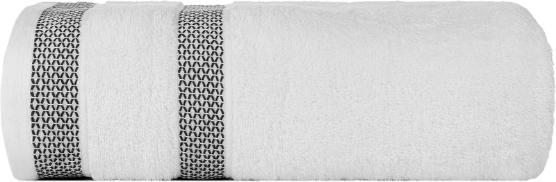 CASA COPENHAGEN CASA COPENHAGEN Solitaire Mix 6 Pieces Towel Set- White + Jet Black  600 GSM 2Bath Towel 2Hand Towel 2Washcloth  Designed in Denmark Made of Soft Egyptian Cotton for Bathroom  Kitchen & Shower  - Image 1