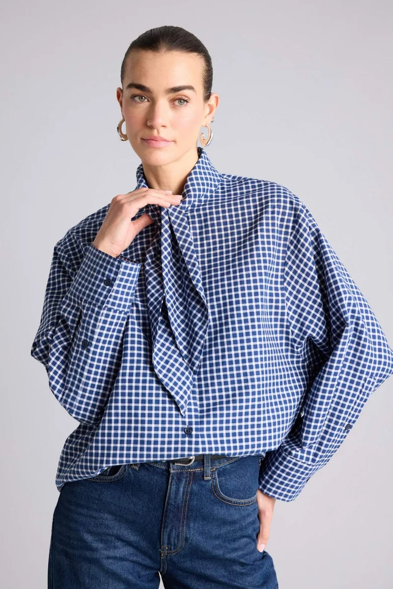DeFacto Oversize Fit Plaid Poplin Shirt