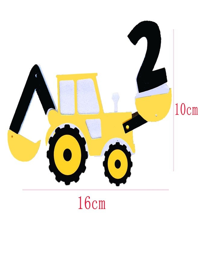 BEOXAGAR Im And Bigging It Construction Cake Topper 2, Construction Birthday Party Supplies, Boys Birthday Party,Construction Cake Topper 2nd Birthday,construction birthday party supplies 2 years old. - Image 2