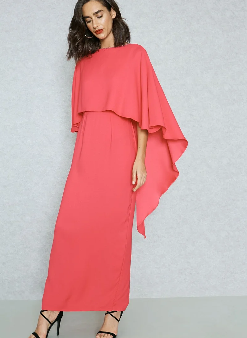Wallis Ruffled Detail Overlay Dress