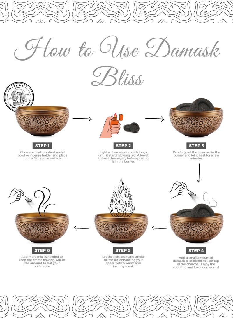 AWAFI MILL Damask Bliss Bakhoor Mix – Expertly Crafted Blend for Peaceful Aromatic Serenity - Image 4